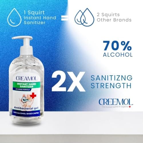 2 x 500ml Instant Hand Sanitiser Gel - 70% Alcohol Antibacterial, No Rinse — view 2