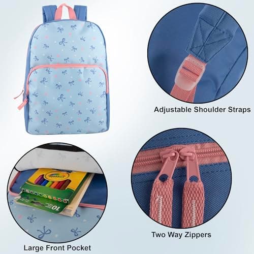 Trail maker Fun School Backpack for Elementary Middle School Girls and Boys | 17 Inch Printed Backpacks for School Kids, Travel (Beautiful Bows) — view 4