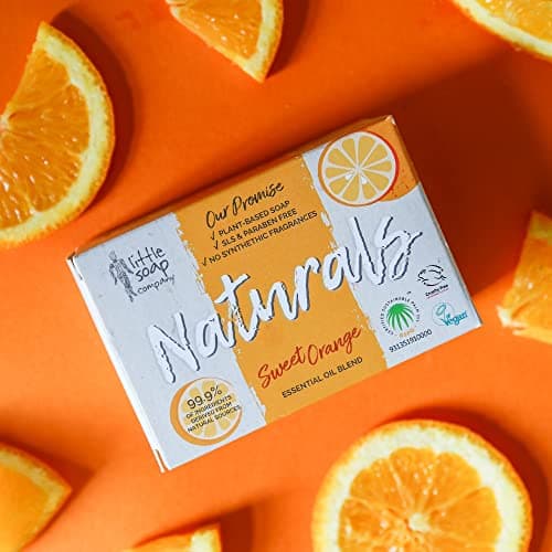 Little Soap Company Naturals Range - Bar Soap | Vegan, Cruelty Free, No SLS or Parabens, Refreshing Cleansing Soap bars, Natural Eco Friendly Body & Hand Soap, 100g (Sweet Orange) (Pack of 4) — view 5
