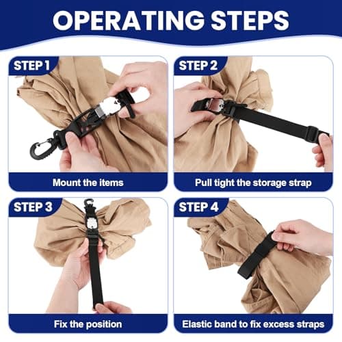 Magnetic Luggage Strap for Backpack & Suitcase - Heavy Duty Suitcase Belt with Jacket Gripper - Multi Purpose Travel Accessories with Replaceable Hooks - Adjustable Extra Bag Holder — view 6
