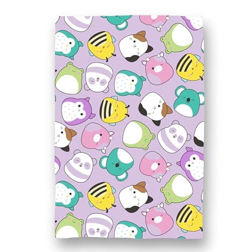Squishmallows Officially Licensed Fleece Throw Blanket | Super Soft Warm Purple Throw, Playful Design | Perfect For Home, Bedroom, Sleepovers & Camping | Size 100 x 150cm