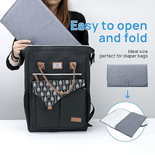 Lekebaby Foldable Travel Changing Mat Portable Baby Change Mat, Grey — view 6