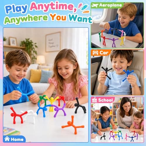 12 Pcs Magnetic Men Fidget Toys for Kids, Magnet Travel Toys with Metal Box — view 6