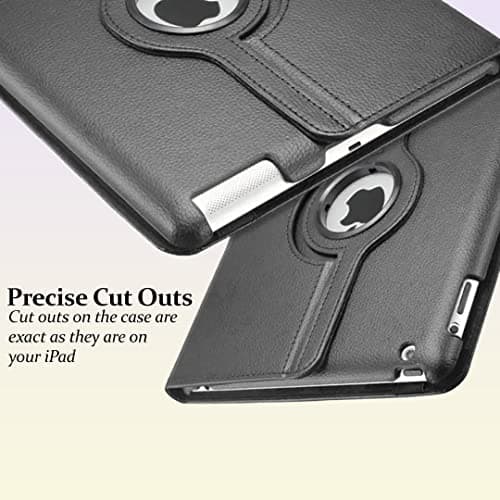 DV Case for iPad Mini 2 (A1489, A1490, A1491), iPad Mini 3 (A1599, A1600), 360 Degree Rotating Smart Magnetic Stand Case, PU Leather, Slim and Lightweight Cover (Grey) — view 2