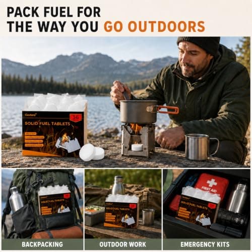 Godora Solid Fuel Tablets, 36 Pack, 15g Each, for Camping Stoves — view 6