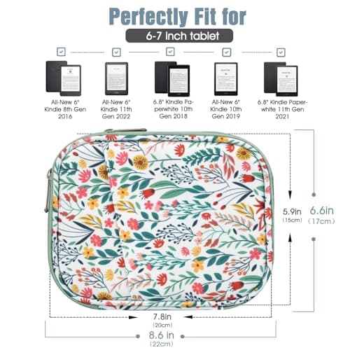 TiMOVO 6-7 Inch eReader Sleeve, Flowers — view 2