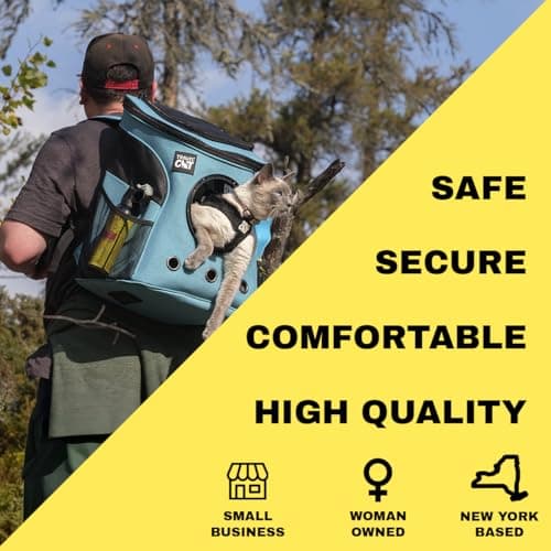 Fat Cat Backpack Carrier - Airline Approved Cat Carrier with Space Capsule Bubble for for Small Cats, Kitten - Premium Aqua Cat Carrier Backpack for Outdoor, Travel, Hiking, Pet Supplies — view 5