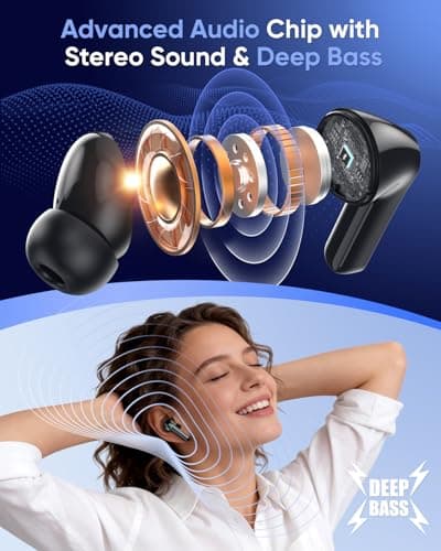 ZIUTY Wireless Earbuds, Bluetooth 5.4 Ear Buds with HiFi Stereo Deep Bass — view 5