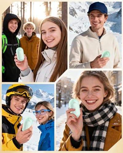 BOSONER Electric Hand Warmers Rechargeable: 2 Pack 6000mAh USB Hand Warmer Reusable - Portable Pocket Heater Electronic Handwarmers - Tech Gifts for Women Men (Apple green, One Size) — view 6
