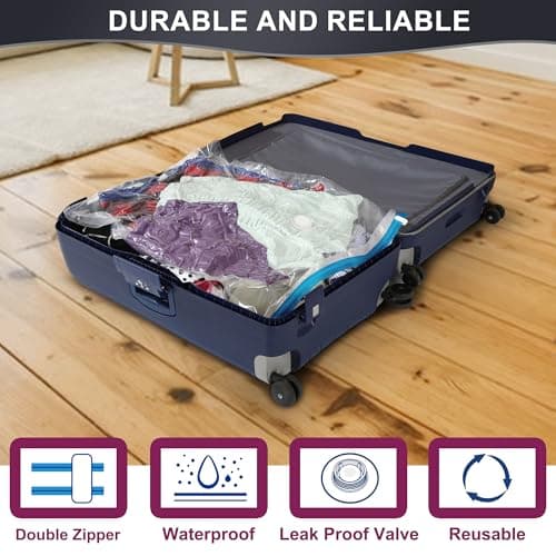 Oumaru Vacuum Storage Bags for Clothes, Vacuum Bags, Space Saver Bags for Clothes, Duvets and Pillows, Hand Pump Included, Pack of 10, Medium Size — view 4
