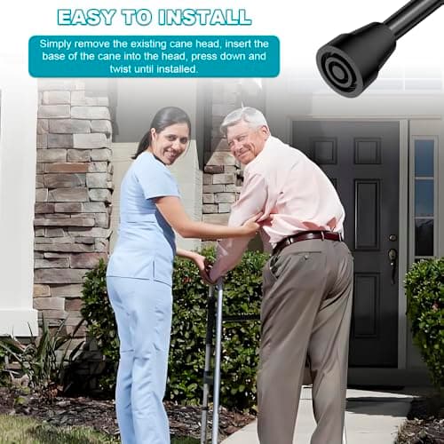 4-Pack Natural Rubber Cane Tip Protectors - Walking Stick Rubber Ends, Shockproof Anti-Slip Accessories for 19mm Walking Sticks & Hiking Poles​ — view 5