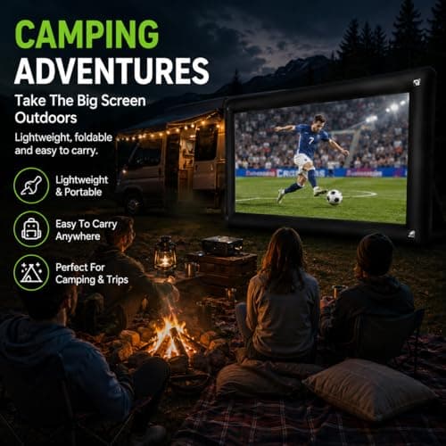 Ptsuker 16FT Inflatable Projector Screen, Outdoor Movie Screen with Air Blower, Front and Rear Projection, 16:9 Portable Cinema Screen for Garden, Camping, Parties and Family Movie Nights — view 4