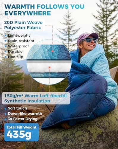 KingCamp Camping Blanket, Lightweight Warm Multifunctional, Frosted Valley — view 5