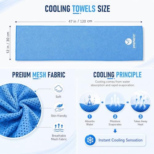 YQXCC Cooling Towels, 120x30 cm, Ice Cool Microfibre Towel for Neck — view 6