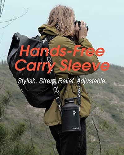 Coolflask 2L Water Bottle Insulated with PU Leather Sleeve & 3 Lids — view 3