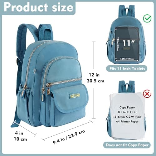 AOTIAN Mini Backpack for Women, Lightweight Sturdy Nylon Small Daypack — view 3
