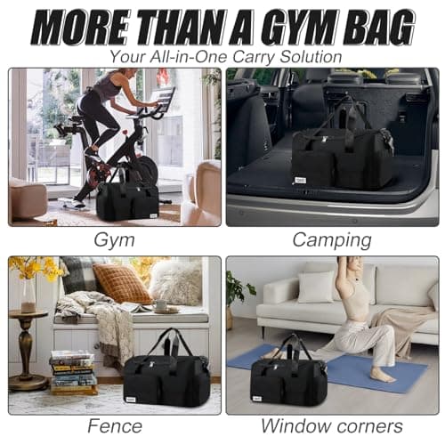 Lychico Large Sports Duffle Bag with Shoe Compartment, Waterproof Gym Bag for Men & Women, Multi-Compartment Holdall for Travel, Work, Overnight — view 6