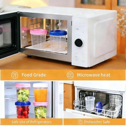 HHXUUAN 8Pk 120ml 4oz Food Containers, Leakproof Airtight Pots with Lids — view 6