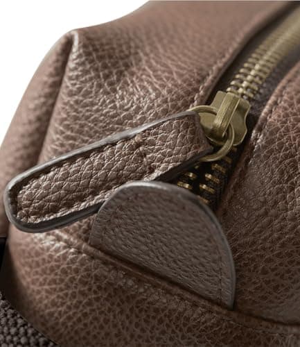 Personalised Wash Bag Embroidered Faux Leather Wash Bag Mens Toiletry Bag - Brown WashBag Men Vegan Leather Toilet Bag Initials Travel Gift — view 6