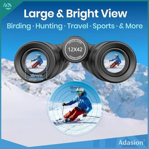 12x42 HD Binoculars for Adults High Powered with Phone Adapter and Tripod — view 5