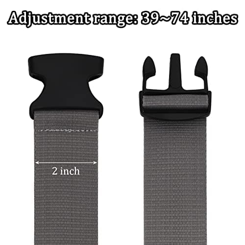 Luggage Suitcase Straps Set, Travel Accessories Thickened Luggage Belt with Quick Release Buckle, Adjustable Black Travel Luggage Straps for Suitcase Baggage (Taupe, 2 PCS Set) — view 6