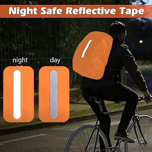 GUKOY Waterproof Rain Cover with Reflective Strap for Backpack, 2 Adjustable Anti Slip Cross Buckle Strap, Rainproof Snowproof Dustproof Anti-Frost Covers (Orange, XS for 8-17L backpack) — view 4
