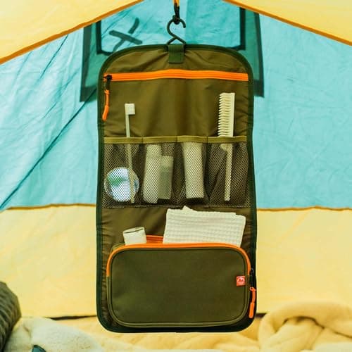 Lakeland Active Eskdale Fold Out Hanging Travel Toiletry Bag for Men & Women - Moss Green — view 6