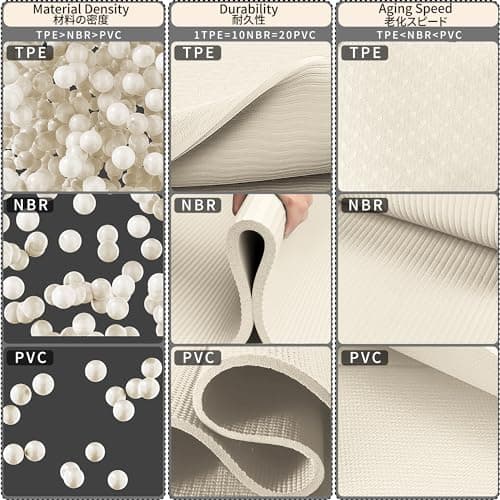 READAEER Foldable Yoga Mat for Travel Folding Yoga Mat 6mm Thick with Carrying Bag, Non-Slip TPE Exercise Pilates Mat (White) — view 5