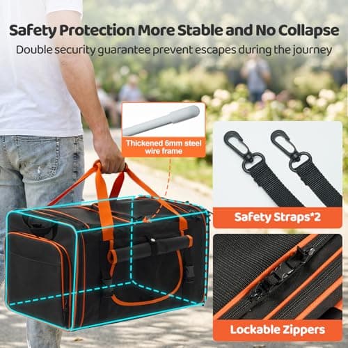 Odoland Extra Large Cat Carriers for 2 Cats Expandable — view 4