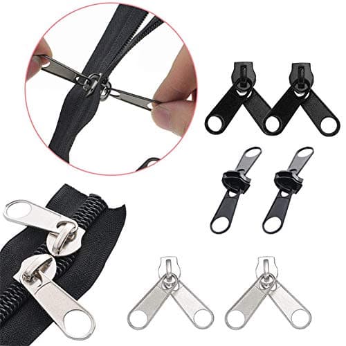 EuTengHao 169Pcs Zipper Kit with Pull Rescue Tool and Install Pliers for Clothing, Jackets, Purses, Luggage, Backpacks (Silver and Black) — view 5