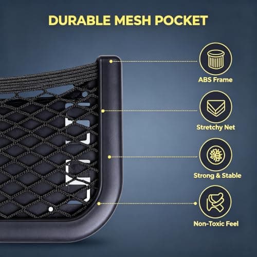 2 Pack Storage Nets for Campervans, 26x12cm Elastic Mesh Car Organizer with Plastic Frame, Universal Vehicle Storage Net for Motorhome Truck Boat SUV, Securely Hold Phone Water Bottle Toiletries — view 4