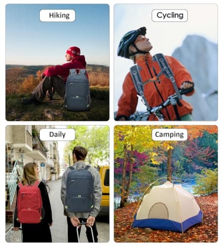 MRPLUM 30L Rucksack Foldable Ultralight Packable Backpack,Navy Blue — view 6