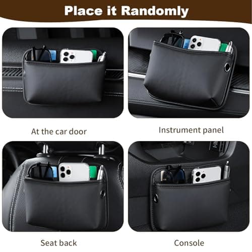 RTDHO Car Seat Side Pocket Organizer,PU Leather Car Pocket Pouch — view 2