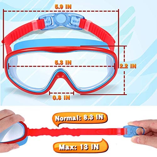 EasYoung 2-Pack Kids Swim Goggles, Swimming Goggles for Children and Early Teens from 3 to 15 Years Old, Wide Vision, Anti-Fog, Waterproof, UV Protection — view 3