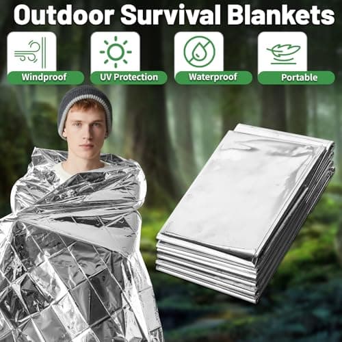 Emergency Thermal Foil Blankets 12-Pack, Survival Blanket 210cm x 130cm — view 6