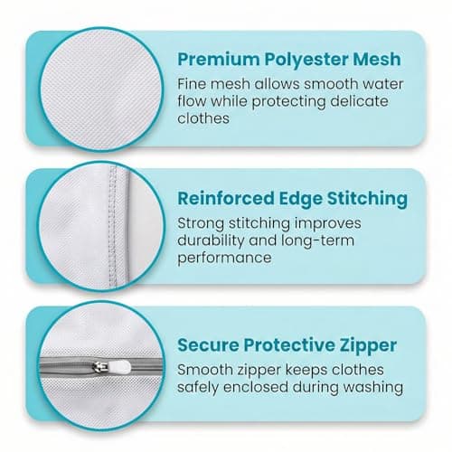 DrySmart 4 Pack Mesh Laundry Bags, 2 Large 60x50cm & 2 Medium 50x40cm — view 4