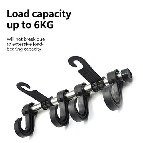 Glyntheum Car Seat Headrest Hooks, Heavy-Duty PP & Stainless Steel Car Back Seat Organizer Hanger, 30cm Universal Hooks, Up to 6kg Load Capacity — view 3