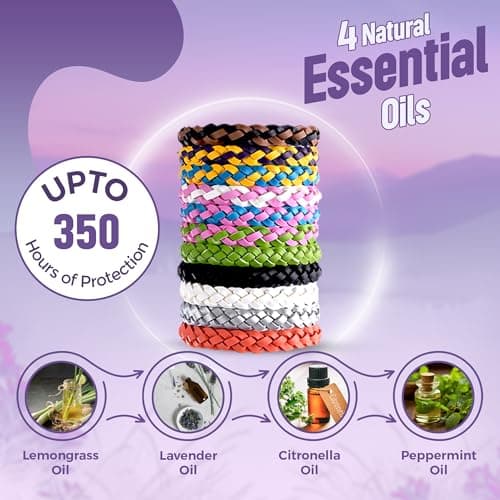 15 Pack Mosquito Repellent Bracelet - Adjustable Leather Band, Triple Strength 350+ Hours Protection, Natural DEET-Free Anti Bug for Adults, Travel Essentials Waterproof Insect Repellent Bracelet Band — view 3