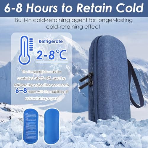Insulin Cooler Travel Case Portable 2 Ice Packs Small Storage Travail Packs — view 2