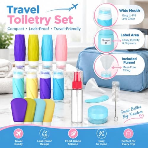 HERKINDNESS 16 Pieces Travel Tubes for Filling Set, 89 ml Suction Cup — view 4