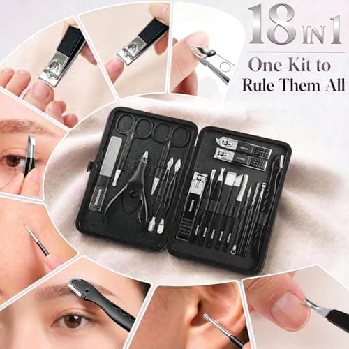 Leipple Manicure Kit Professional Nail Clipper Set-18 Pcs, Black — view 4