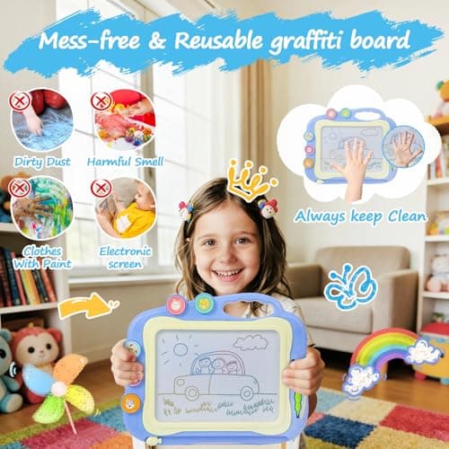 Arrytoy Magnetic Drawing Board, Toddler Toys for 1-2 Year Old Boy Girl, Magnetic Drawing Board Doodle Pad Gift for Toddlers 1-3, Preschool Learning Educational Travel Toys for 12-18 Months Baby — view 2
