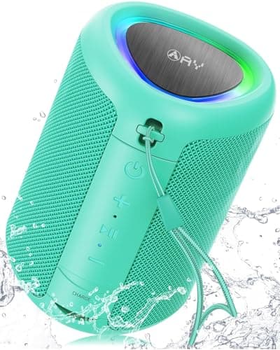 AY Portable Bluetooth Speaker with Lights, Powerful Crystal Clear Sound, IPX5 Waterproof, All Day Playtime, AUX&TF-Card Input, Bluetooth 5.3, TWS Paring, Small Wireless Speaker for Outdoor, Gift Ideas
