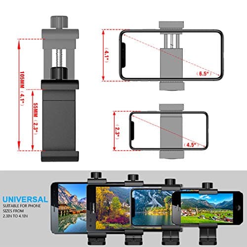 Phone Tripod Mount Holder, Universal Smartphone Clamp Adapter — view 5