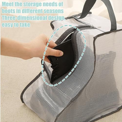 Boot Storage Bags - Portable Boots Protector Bag, Dust Proof Travel Shoe Bag | Lightweight Organizer for Winter and Summer Footwear | Home Closet Stackable Boot Holder Accessory — view 5