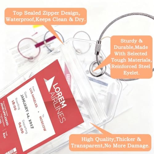 10 Pcs Cruise Luggage Tag Holders, Durable Waterproof Travel Essentials with Steel Loops for Vacation Accessories — view 3