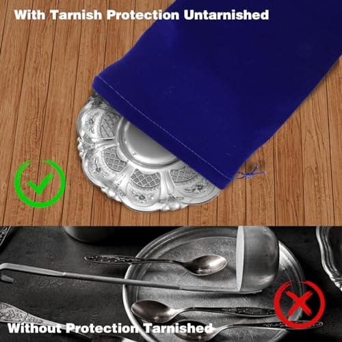 Amabro 4PCS Silver Storage Bags, 11.8" x 7.8" Anti Tarnish Cloth Bag — view 2