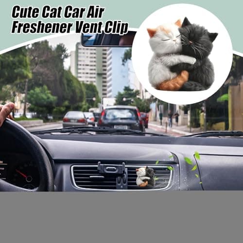 Car Vent Clip Air Freshener Men Cute Cat Fan Decorative Odor Eliminator — view 2