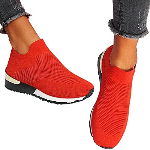 Womens Sneakers Non Slip Work Orthopedic Shoes Women Lightweight Fashion Breathable Tennis Trainers Athletic Shopping Travel Walking Shoes Arch Support Comfort Wide Fit Closed Toe Mesh