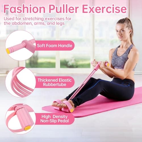 Pilates Essential Kit for Women 15Pcs Pilates Equipment Set for Home Workouts, Professional Beginners Starter Kit with Ring, Yoga Ball, Elastic Resistance Bands & Accessories for at Home Gym Workout — view 4